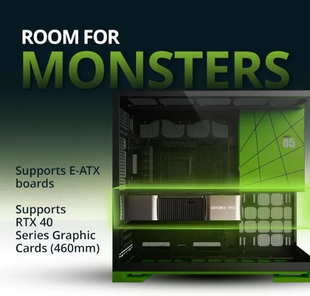 Gabinete Geometric Future Model 5 Nvidia Style com 5 Fans 140mm - Foto 4
