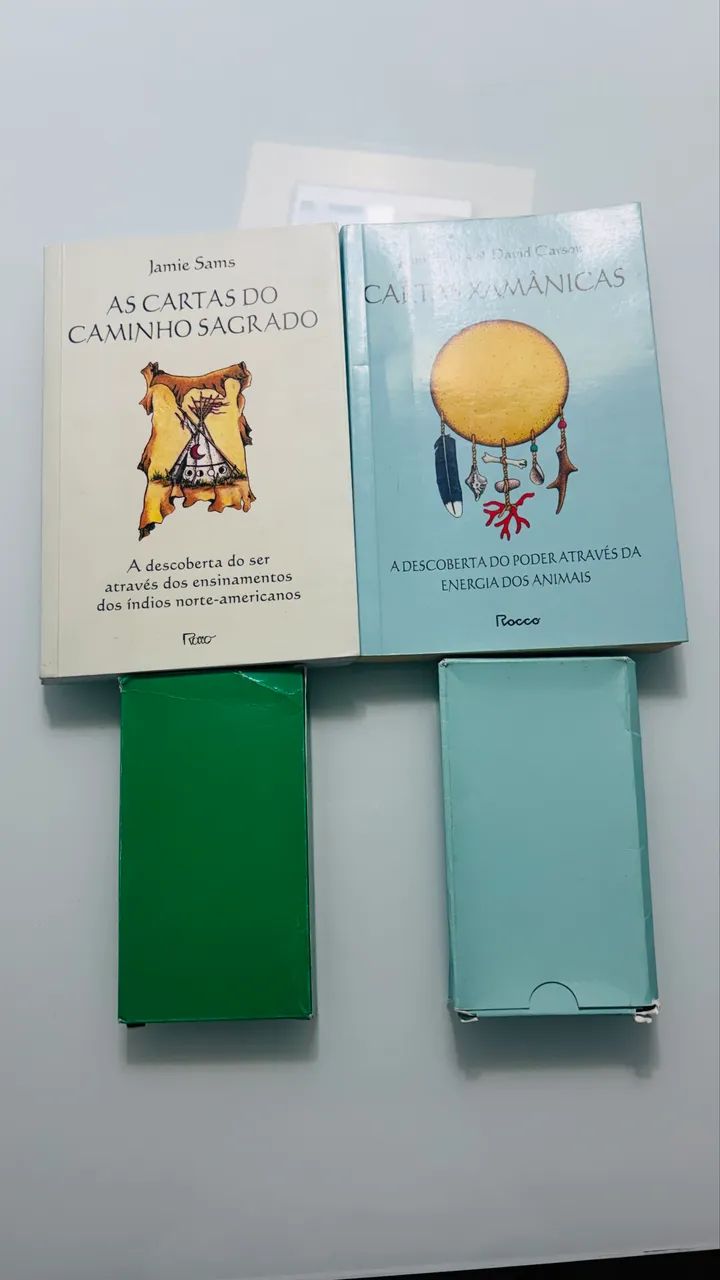 2 livros - As cartas do caminho sagrado e Cartas Xamânicas 