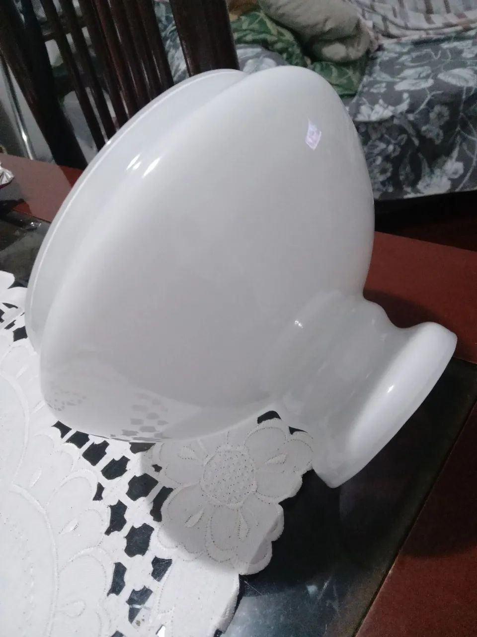 Cúpula de vidro  liso leitoso  - Foto 2