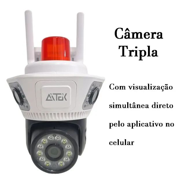 Câmera Tripla 3 lentes a prova dágua com Aplicativo celular