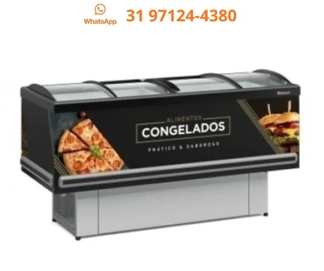 Ilha de Congelados 2M Vidro Curvo