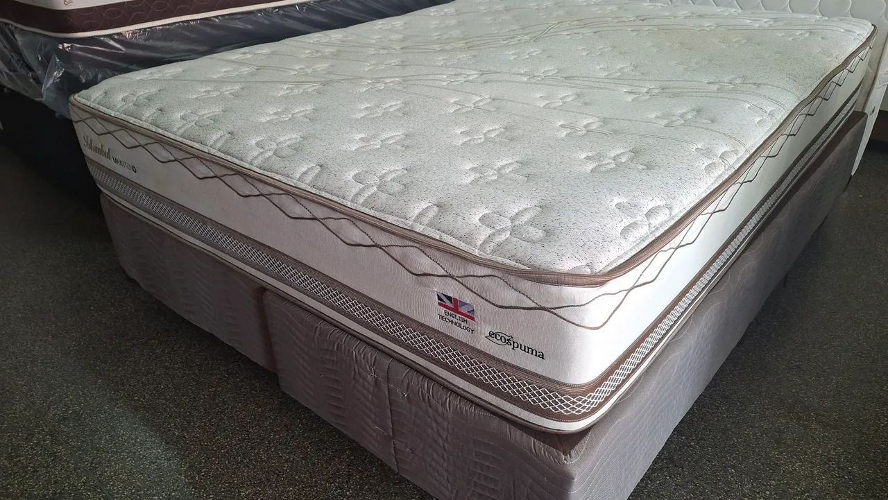Cama box Queen size colchão herval molas ensacadas bambu  - Foto 2