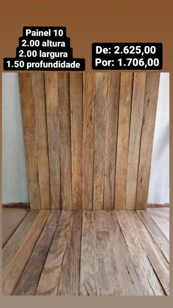 Painel de Peroba Rosa Dupla Face (natural e branco)