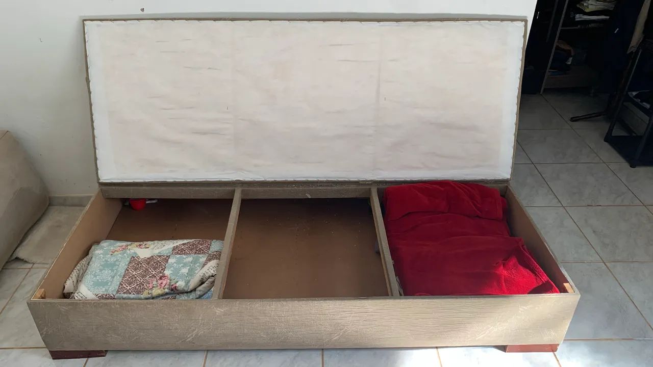 Sofa cama com baú camurça - Foto 3