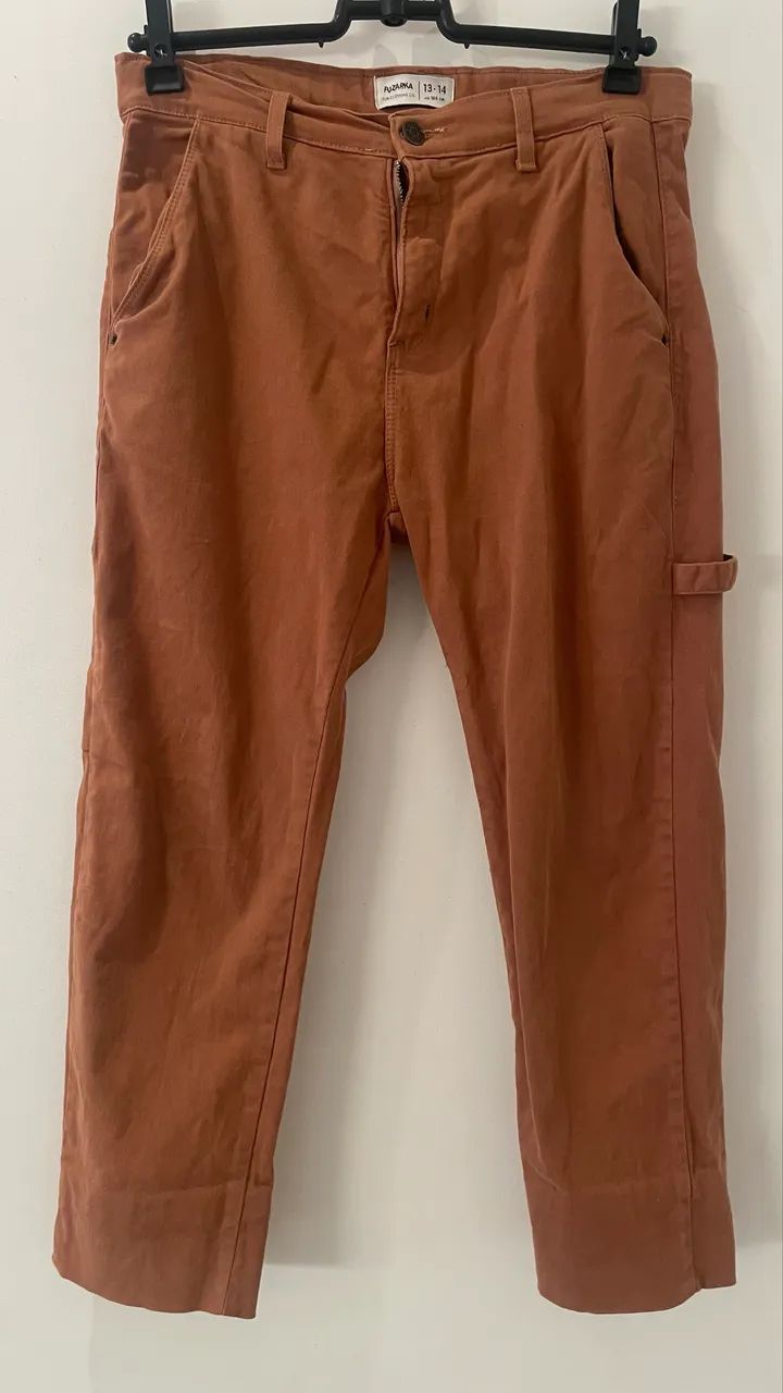 Calça de sarja infantil tamanho 13-14 - Foto 3