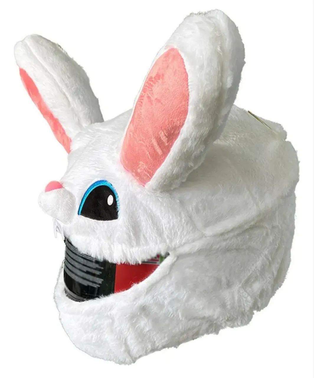 Pelúcia de Coelho Branco para Capacete de Moto ? - Foto 4