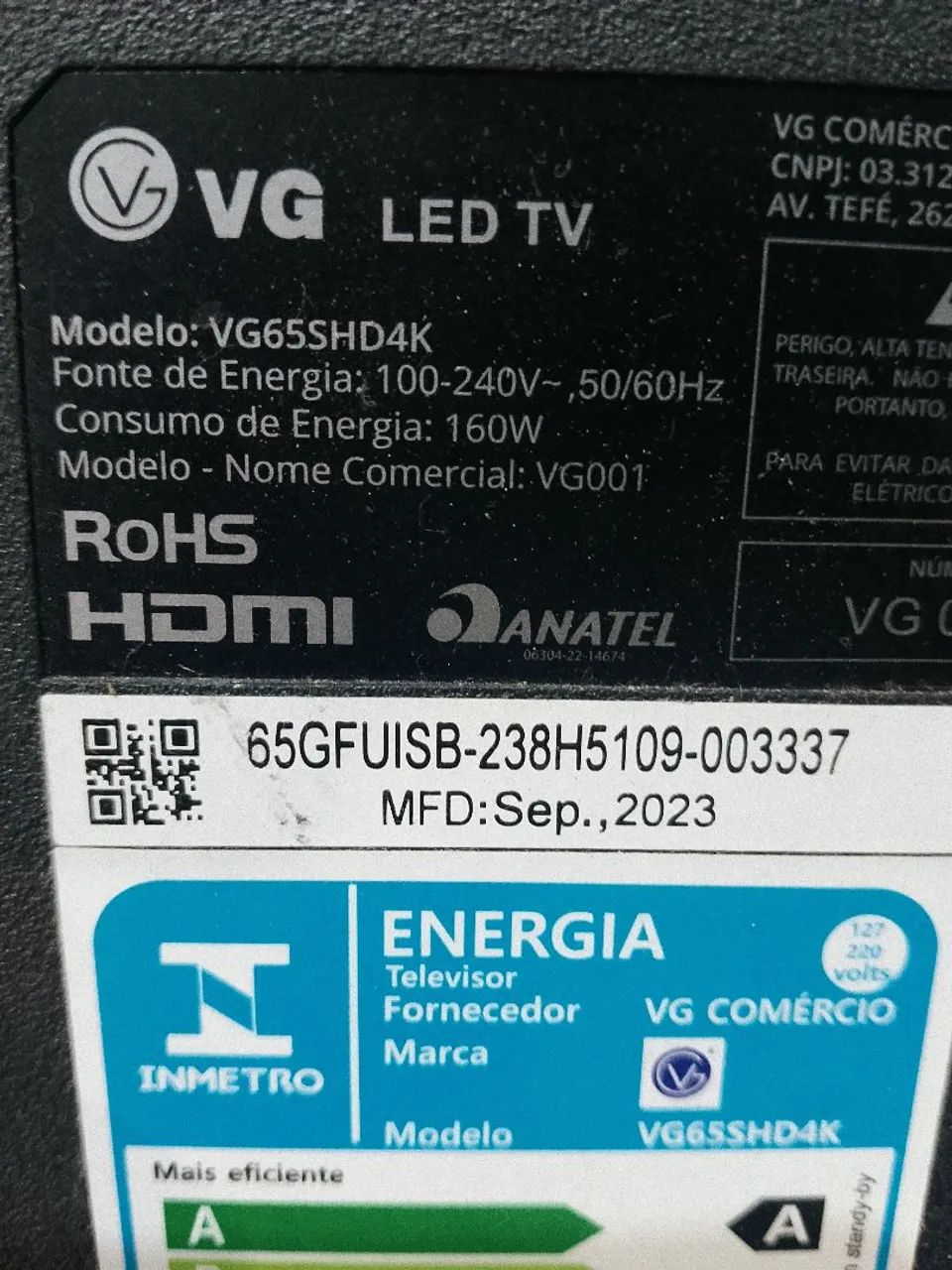 Tv com defeito