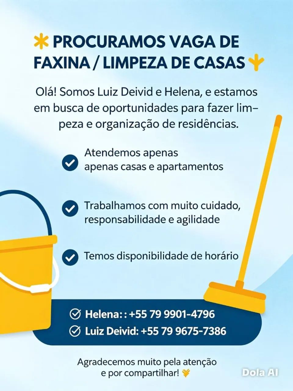 Emprego de  faxina 