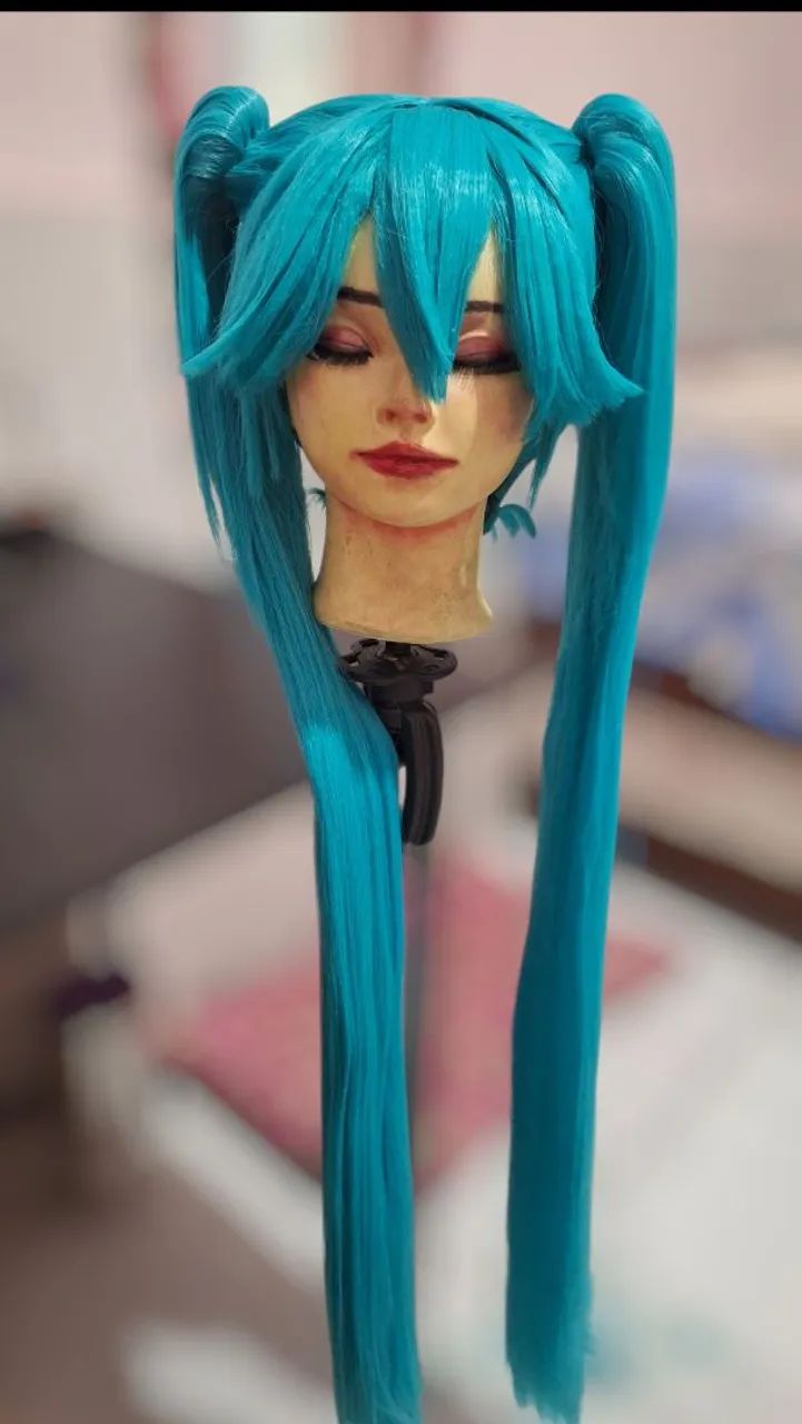 peruca capacete cosplay Hatsune Miku - NOVA - Foto 4