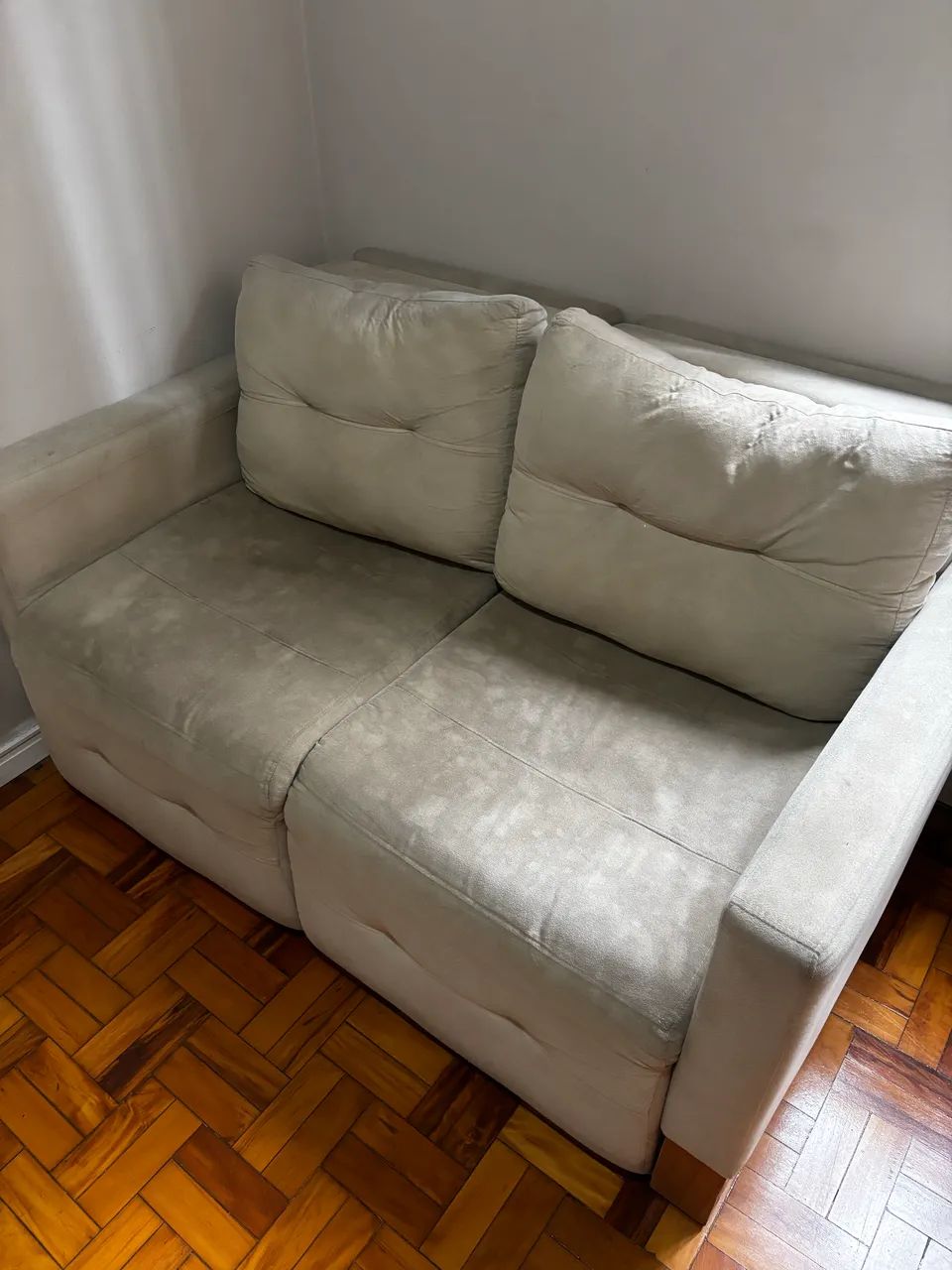 Sofá cama bege 2 lugares  - Foto 2