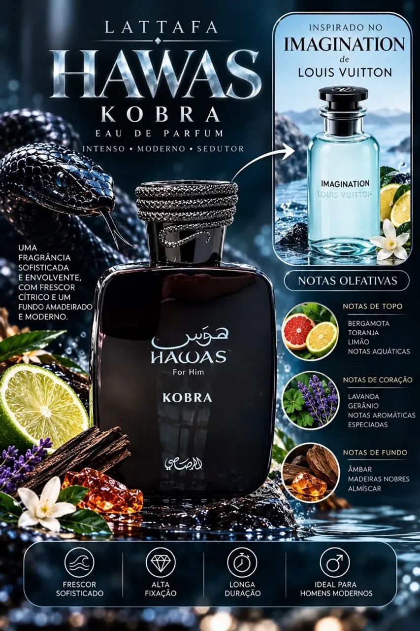Perfume Árabe masculino Hawas Kobra - Foto 2