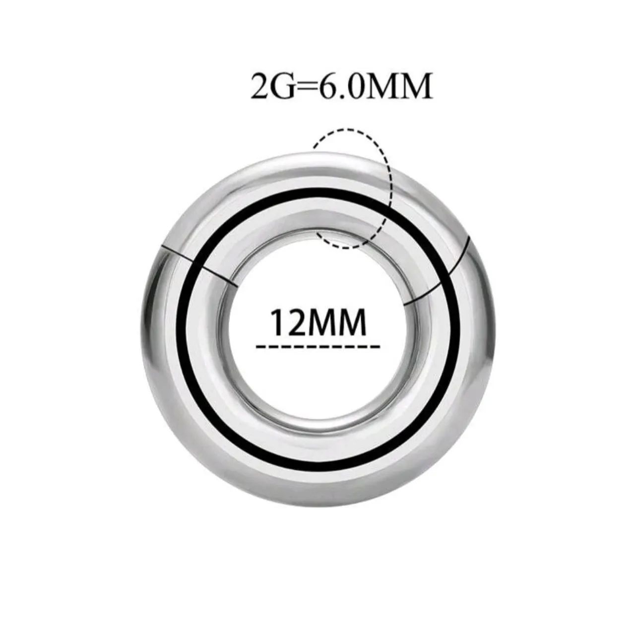 Par piercing aço inoxidável 316L - 6.0MMx12MM