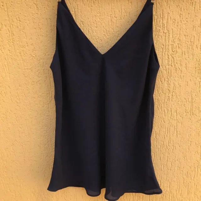 Blusa De Alcinhas Azul Marinho Da Cortelle - Foto 4