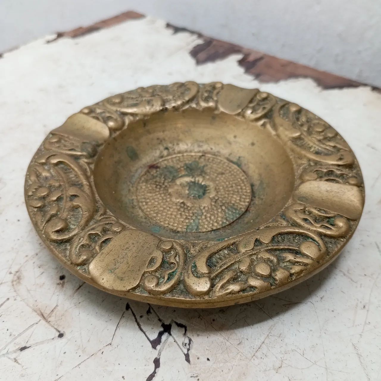 Antigo Cinzeiro Bronze 12cm