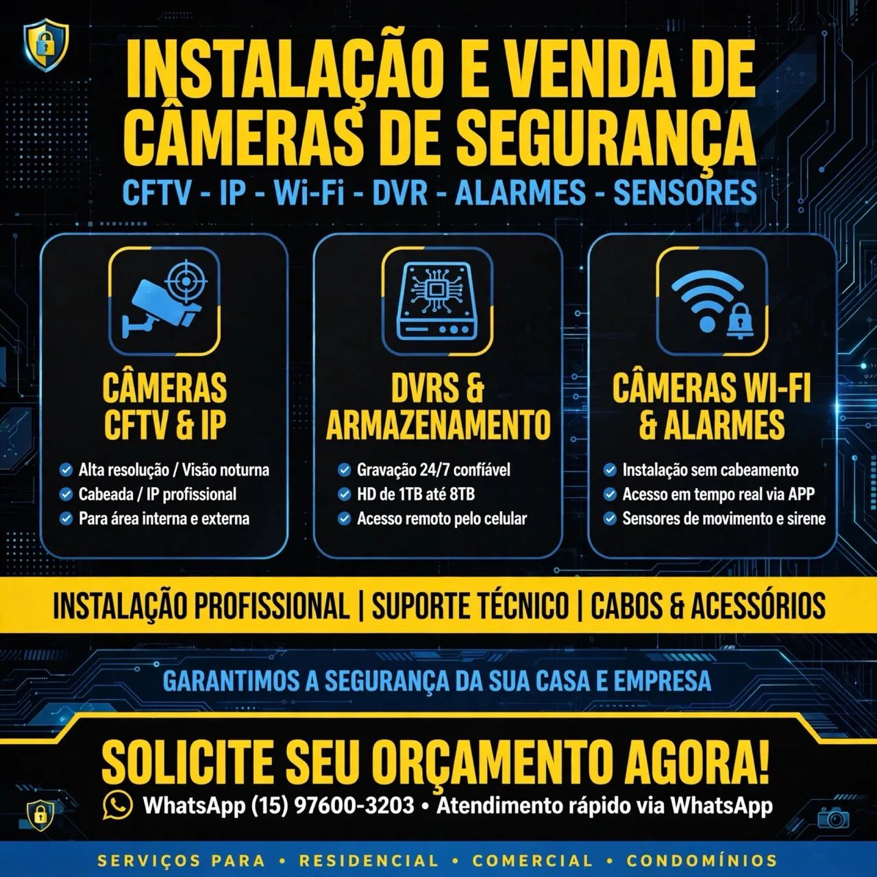 Instalações e manutenções Câmeras CFTV e Wi-Fi 