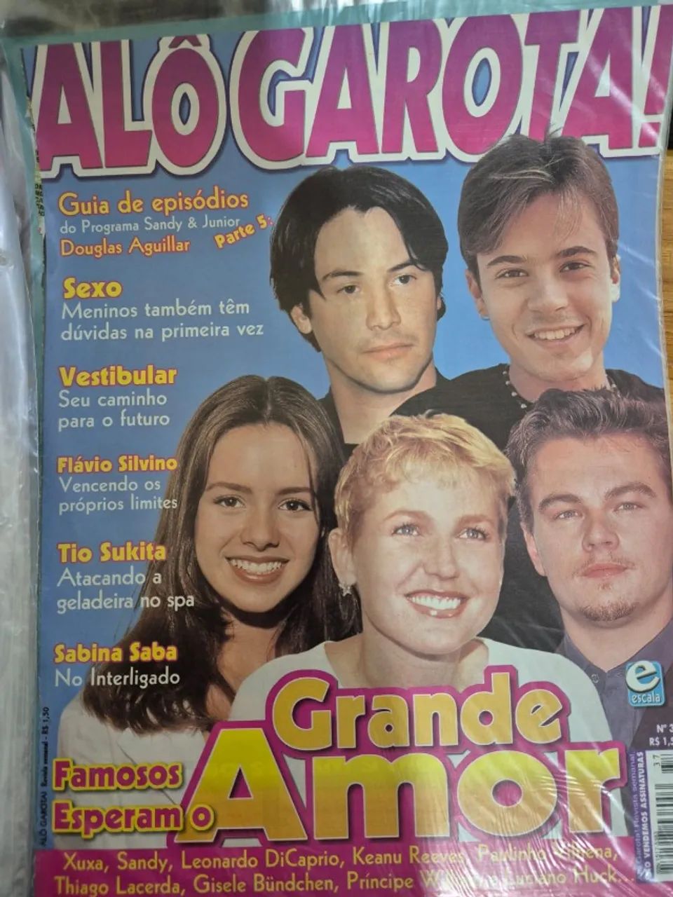 Pasta coleção Sandy e Junior Revista Alô Garota anos 90 - Livros e