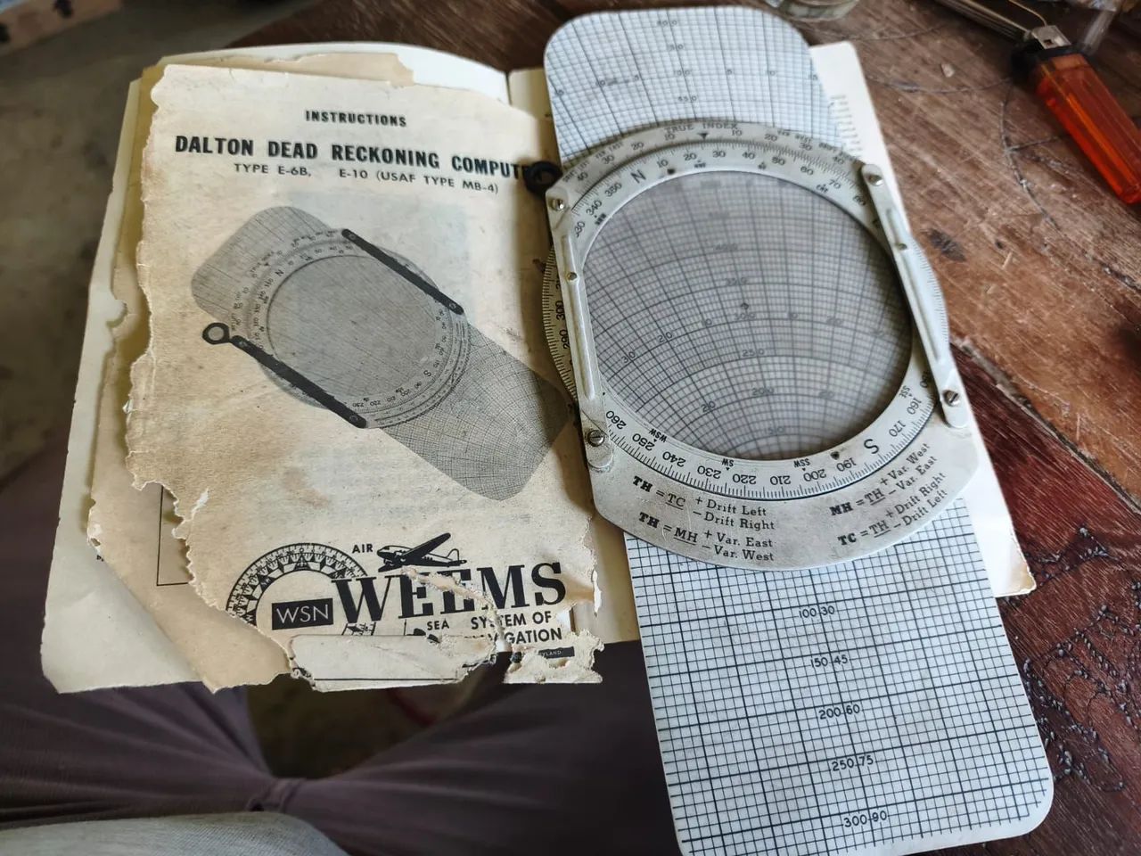 Computador manual de navegação antigo 