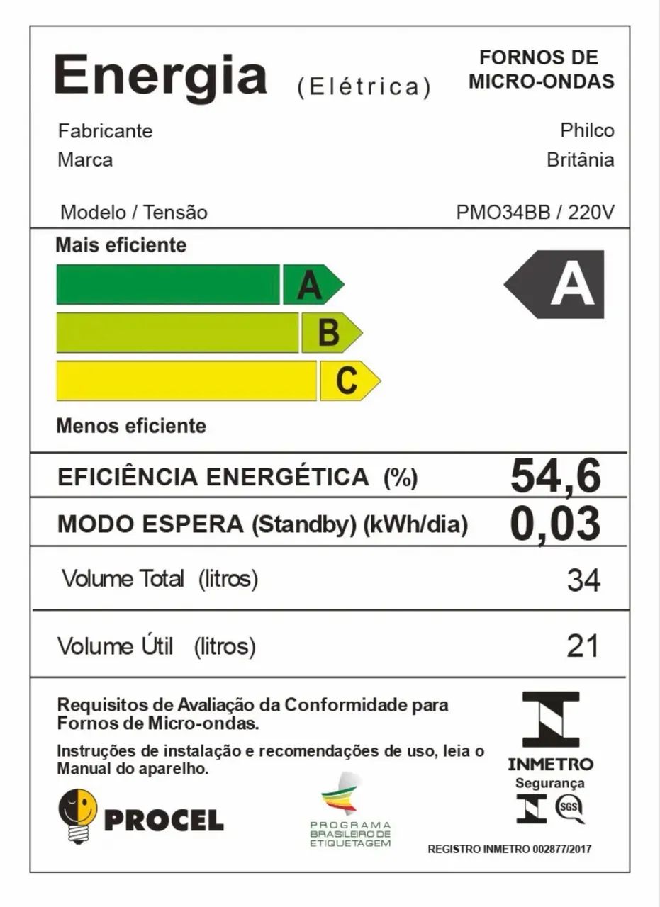 Micro-ondas PMO34BB 34 Litros Branco Philco - Foto 2