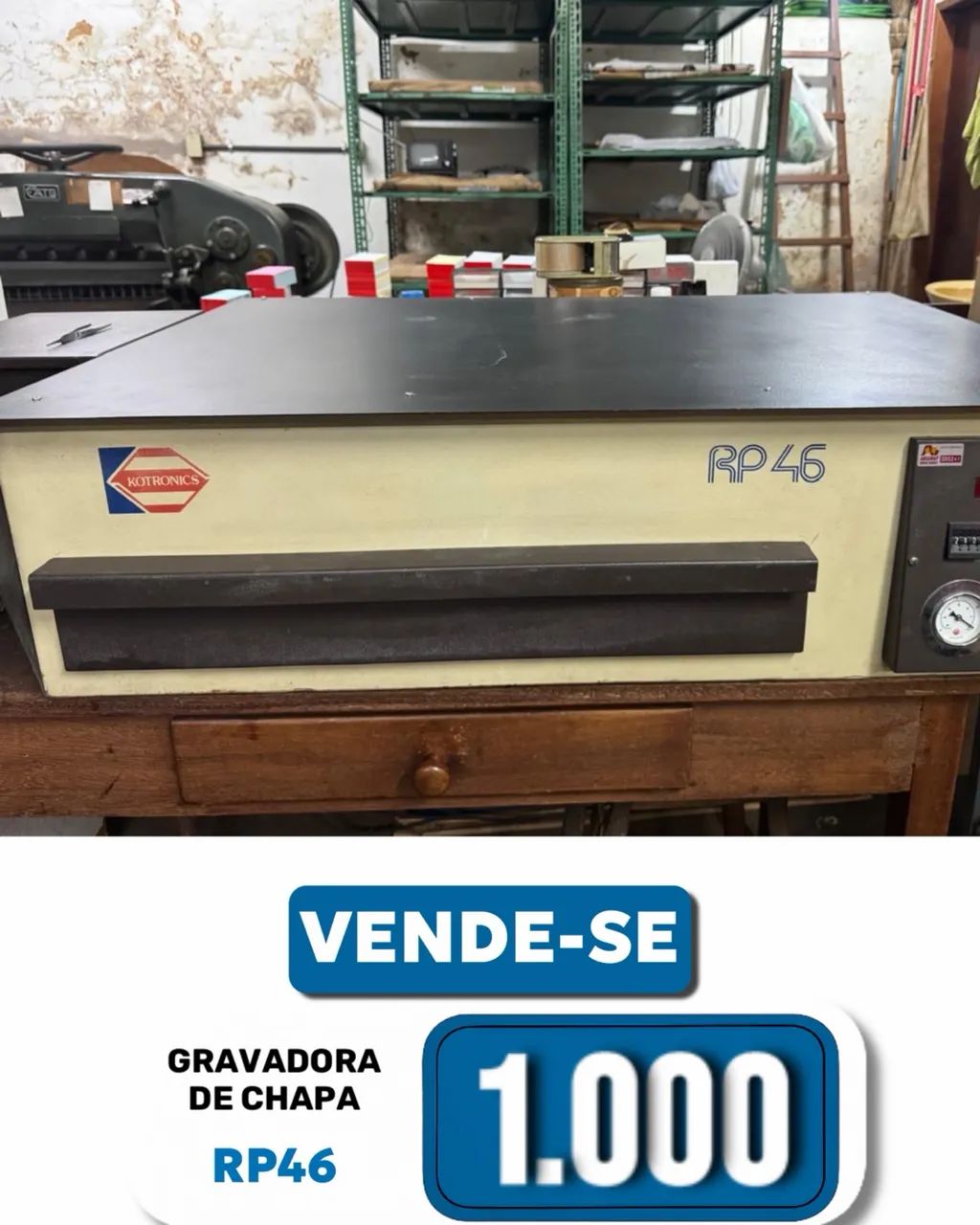 GRAVADORA DE CHAPA PARA IMPRESSORA MULTILITH