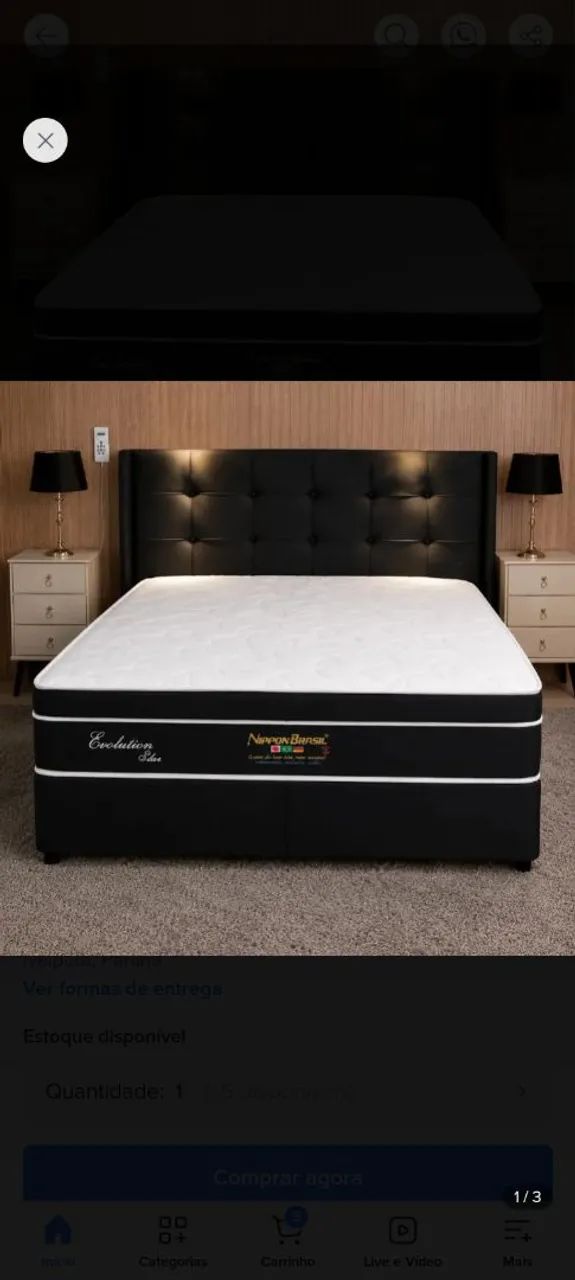 Cama king com box massageador 