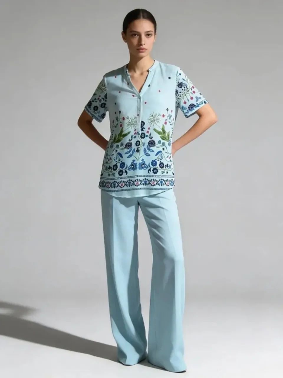 blusa feminina em viscose estampada lolalotta - Foto 2