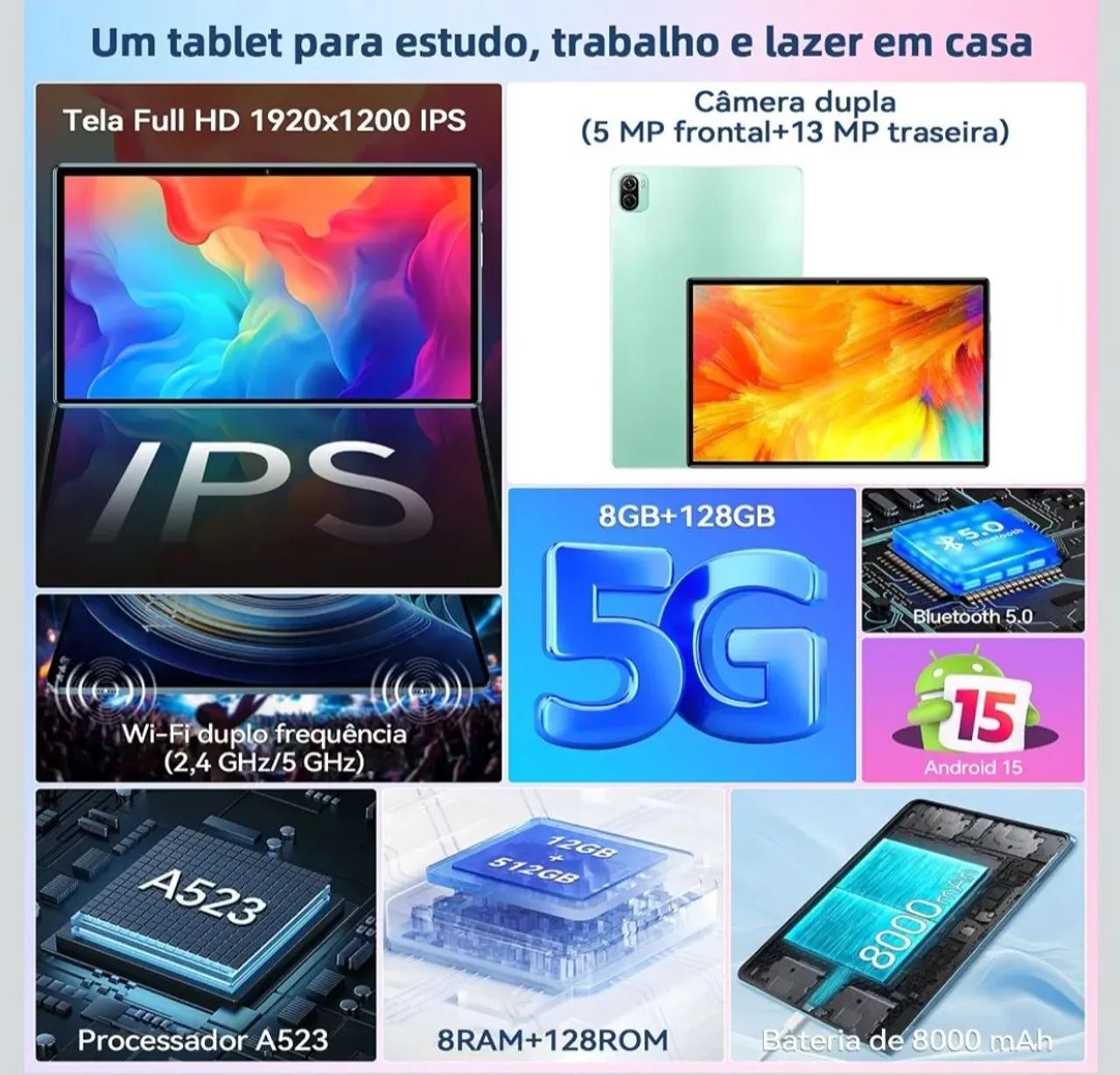 Tablet novo e completo na caixa - Foto 2