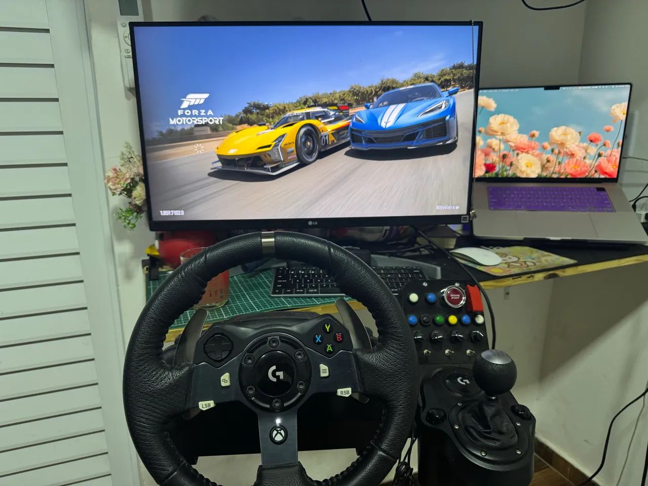 Volante logitec G29 completo, com marcha e cockpit