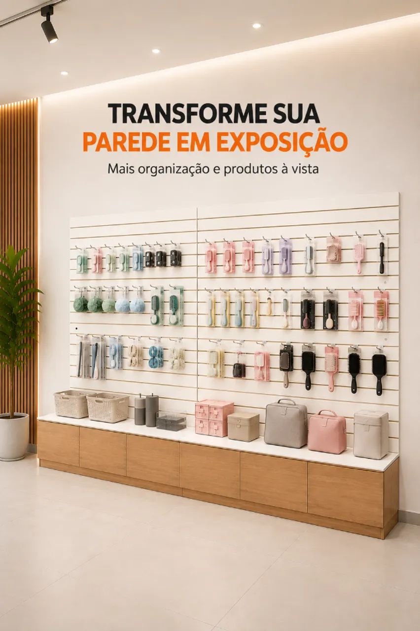 Expositor para Loja em MDF com Painel Canelado + Ganchos - Foto 4