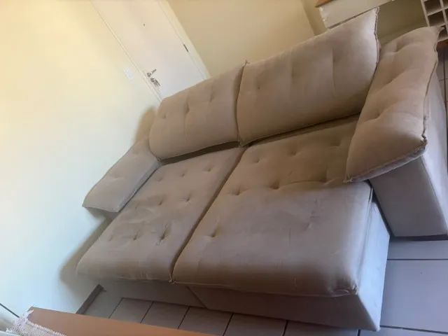 Sofá Retrátil e Reclinável Cinza claro/Suede - Muito Confortável e Espaçoso! - Foto 5