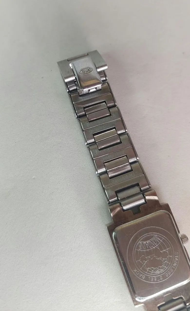 Relógio Mondaine Vintage Retangular Aço Prateado - Original - Foto 3