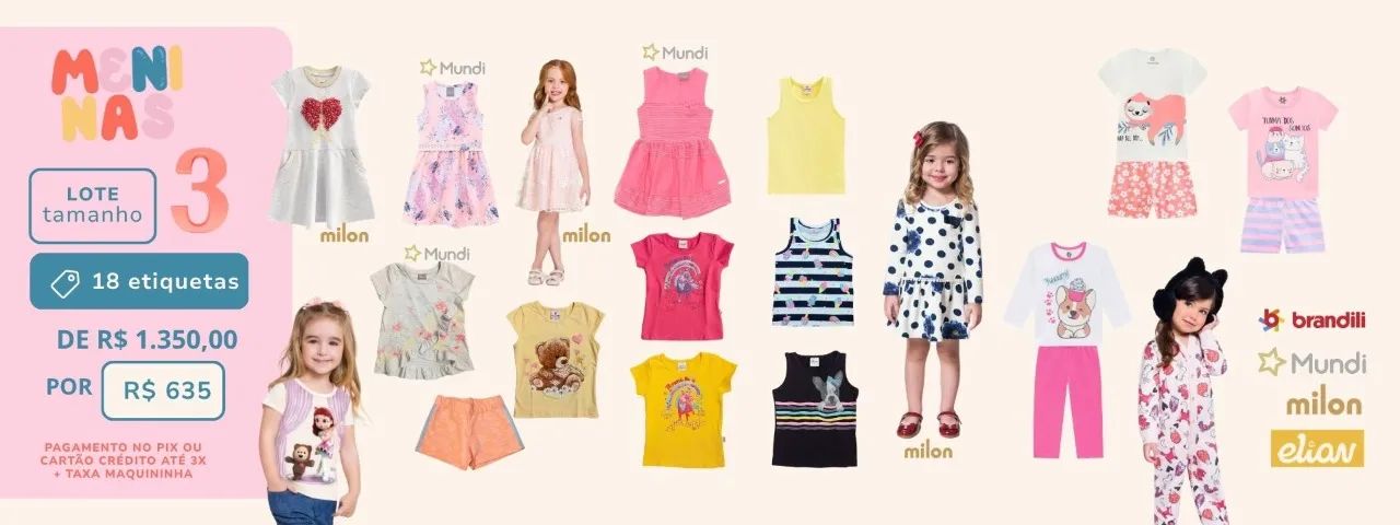 LOTE 18 etiquetas Roupas Novas Infantis MeninA Tam. 3 1