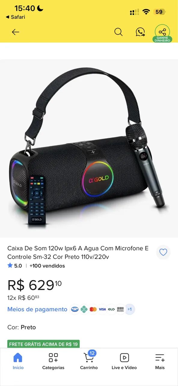 Caixa de som agold - Foto 2