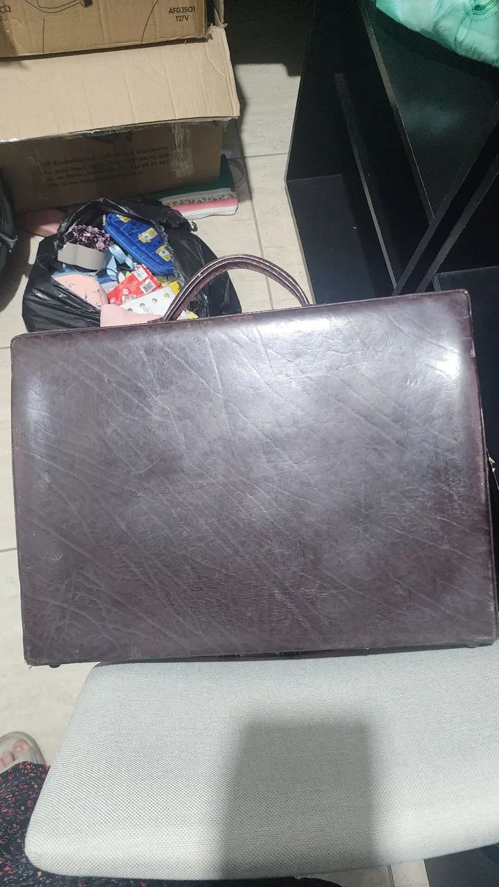 Maleta couro legítimo antiguidade  - Foto 2