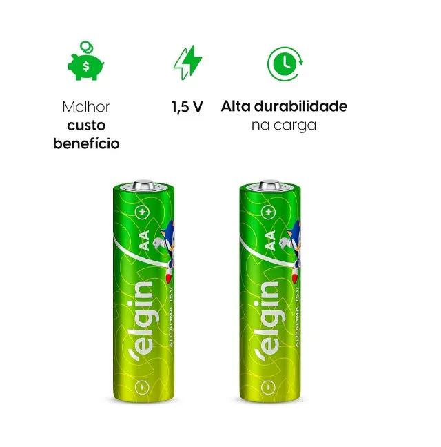 Kit 4 Pilhas AA Alcalinas Elgin - Foto 4