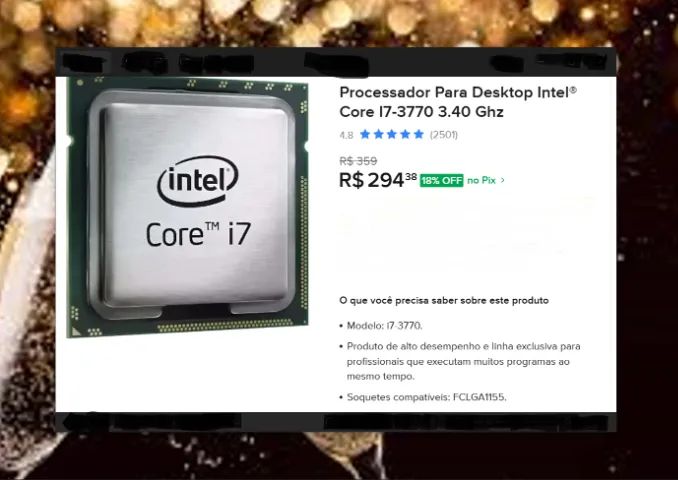KIT i7 3770 + 8gb + cooler + placa mae