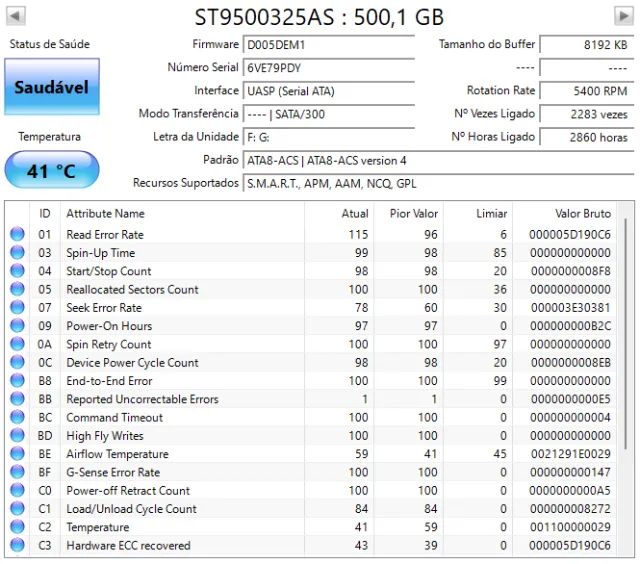 HD Seagate 500GB SATA 2.5" para Notebook(Usado) - Foto 3
