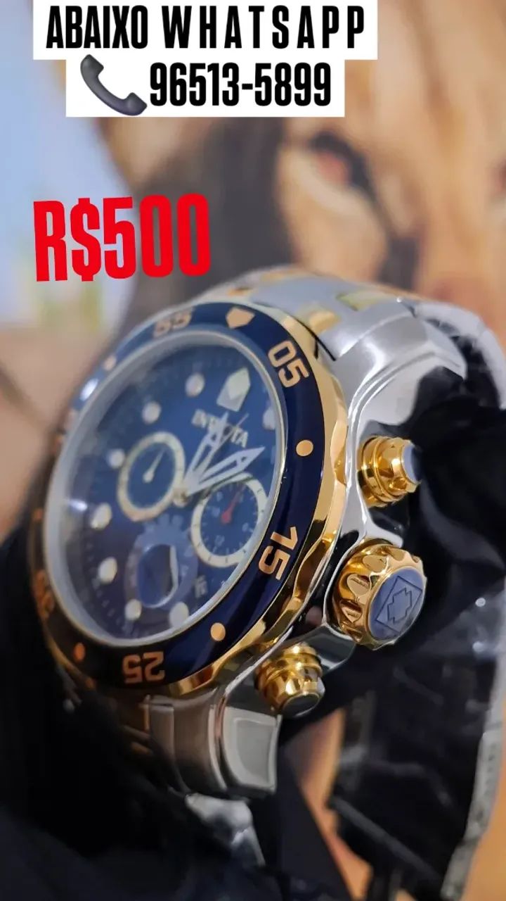 Relógio INVICTA PRO DIVER MISTO COM DOURADO REFERÊNCIA 0077 - Foto 2