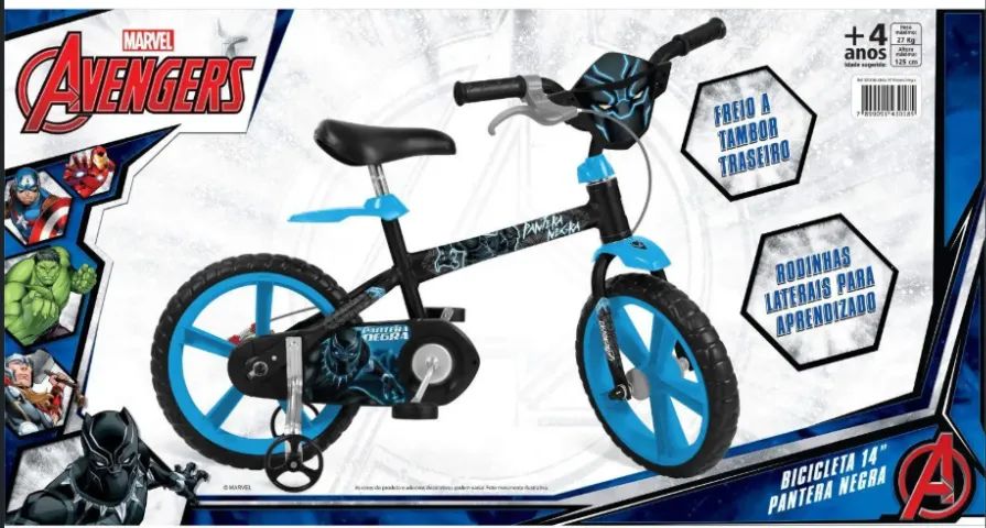 Bicicleta Infantil Pantera Negra Aro 14 - Foto 3