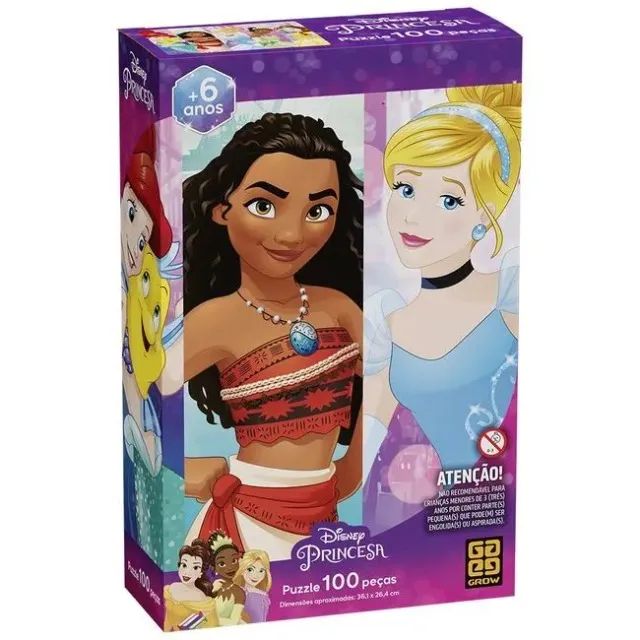 Quebra Cabeça 100 Peças Princesas Grow