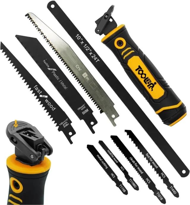TOOLAN - Serra manual com várias lâminas 8 em 1, cortador de drywall. Serra manual de lâmi