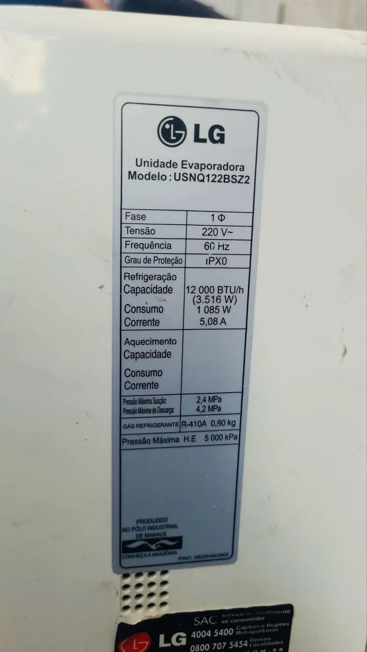 Ar Condicionado Split LG Inverter 12.000 Btus COM DEFEITO - Foto 4