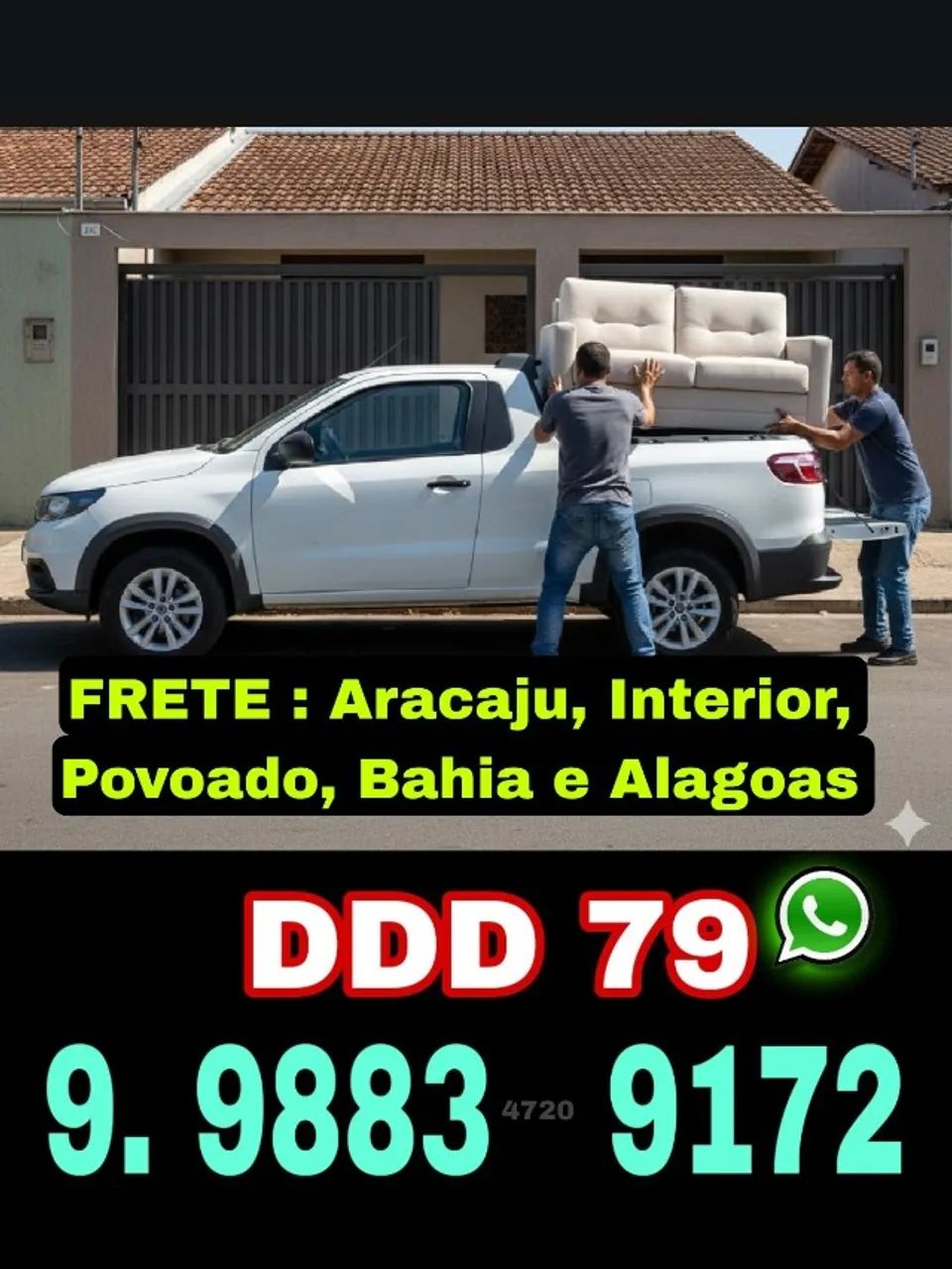 Frete, Carretos - Aracaju, Interior, Povoado, Bahia e Alagoas 