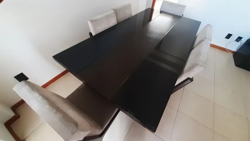 MESA DE JANTAR RETANGULAR 2,00X1,00 mt - 6 CADEIRAS - MADEIRA MACIÇA - Foto 3