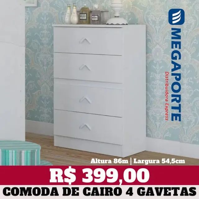 Cômoda Cairo 4 Gavetas Flex (Novo) Entrega Grátis! 