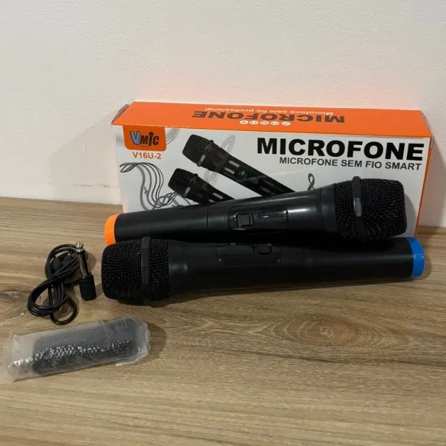 MICROFONE SEM FIO PROFISSIONAL DUPLO - FAÇO ENTREGA