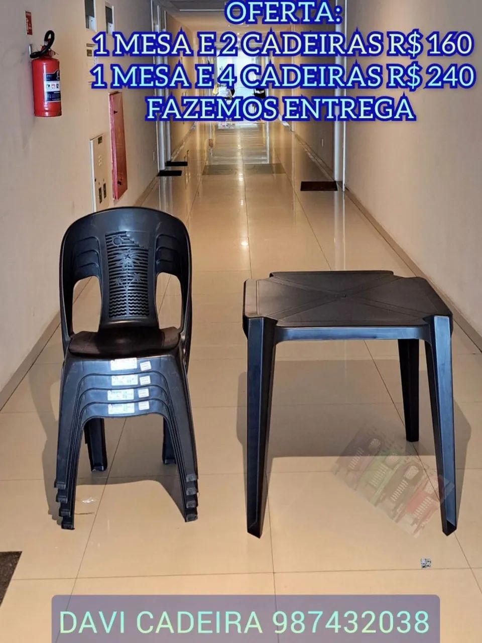 CADEIRA PLASTICA PRETA