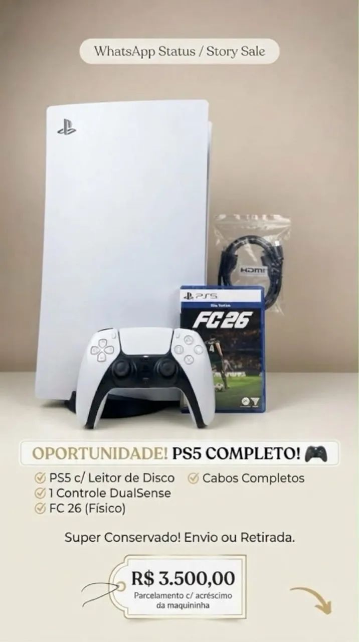 Ps5 com leitor de disco