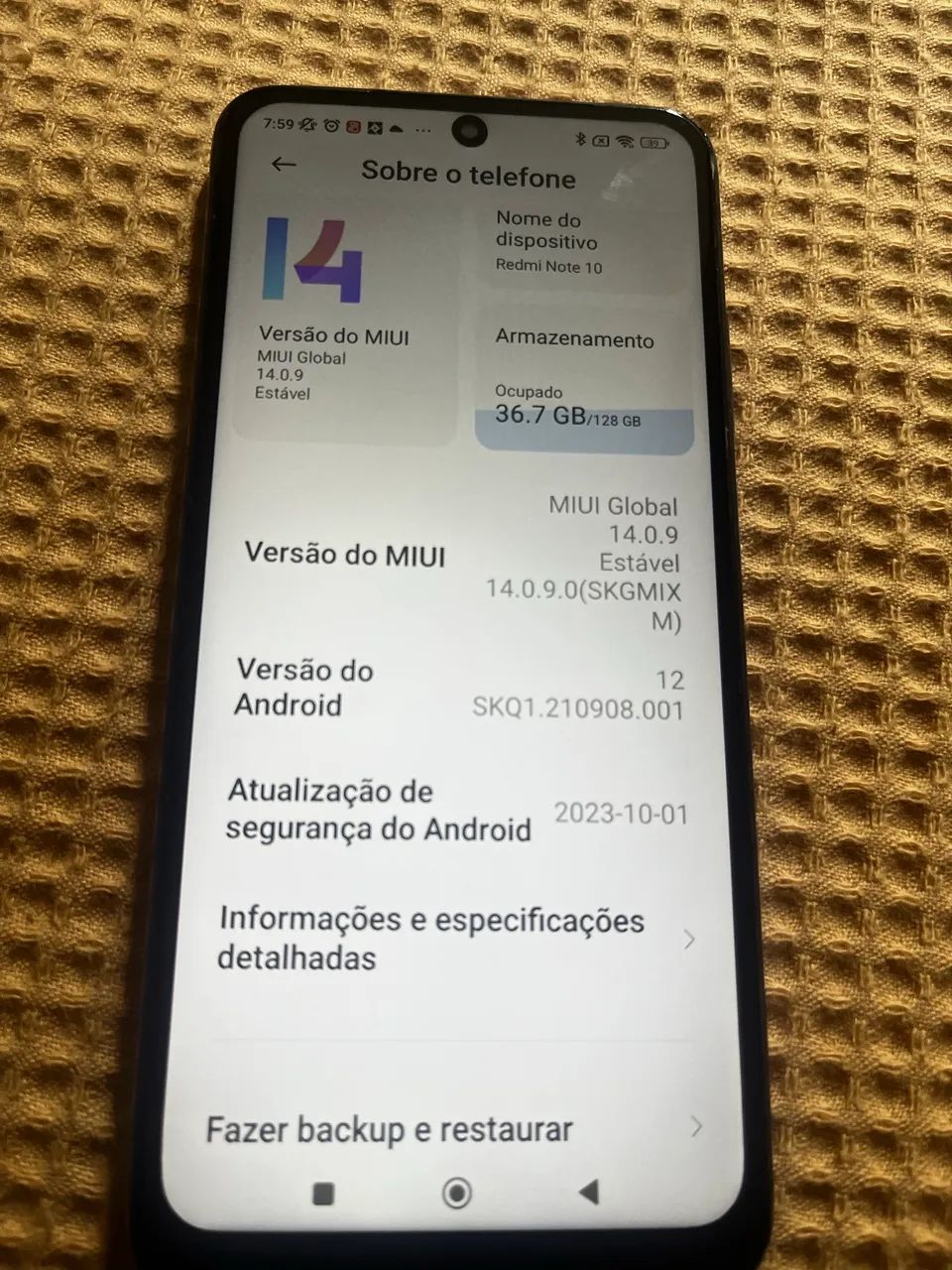 Redmi Note 10 Usado - 128GB - Funcionando Perfeitamente  - Foto 2