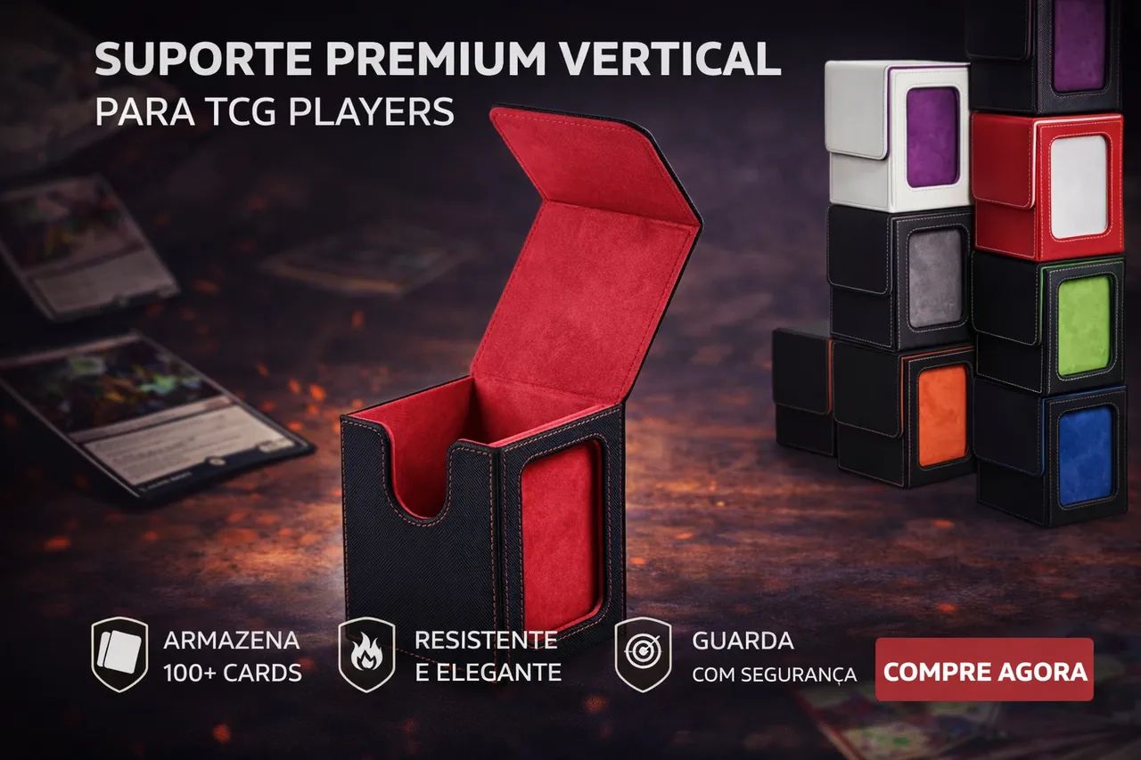 Deck Box Suporte Premium Vertical - Organização de Elite para TCG