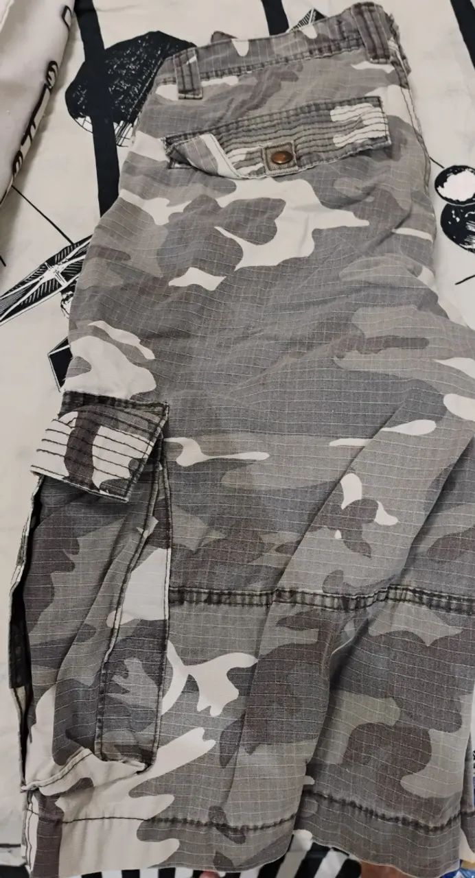 Bermuda Sarja Militar Cinza - 40 - Foto 3